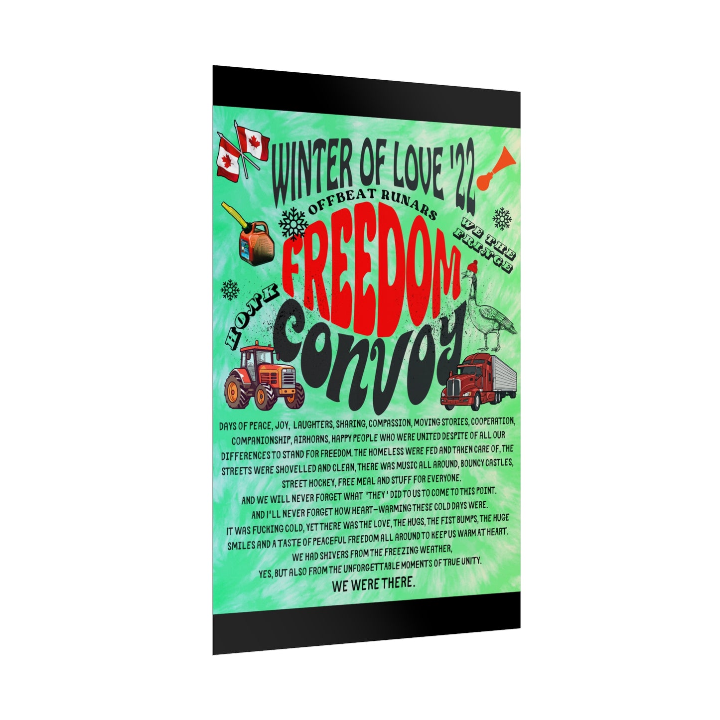 Winter Of Love '22 Freedom Convoy Retro Poster ᚾ THE OFFBEAT RUNARS CO.