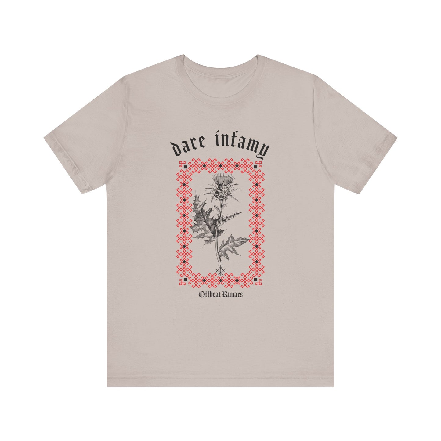 Dare infamy Thistle ᚾ THE OFFBEAT RUNARS CO. Unisex Jersey Short Sleeve Tee