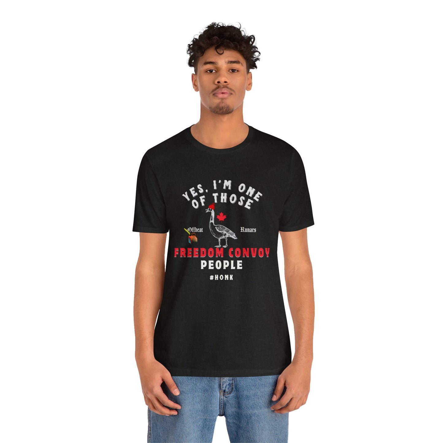 I'm one of those freedom convoy people ᚾ THE OFFBEAT RUNARS CO. Unisex Jersey Short Sleeve Tee