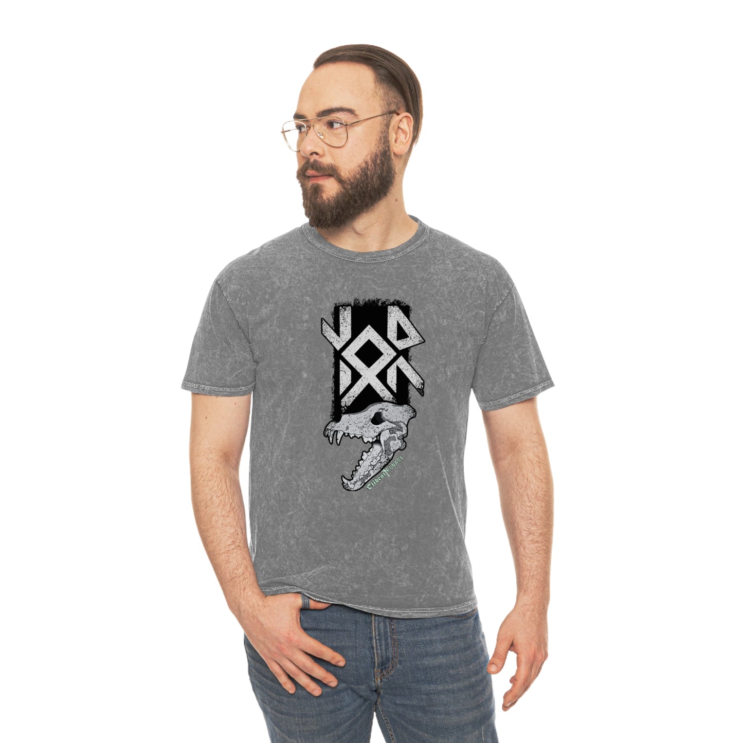 Nauthiz Othala Raido Runes Unisex Mineral Wash T-Shirt