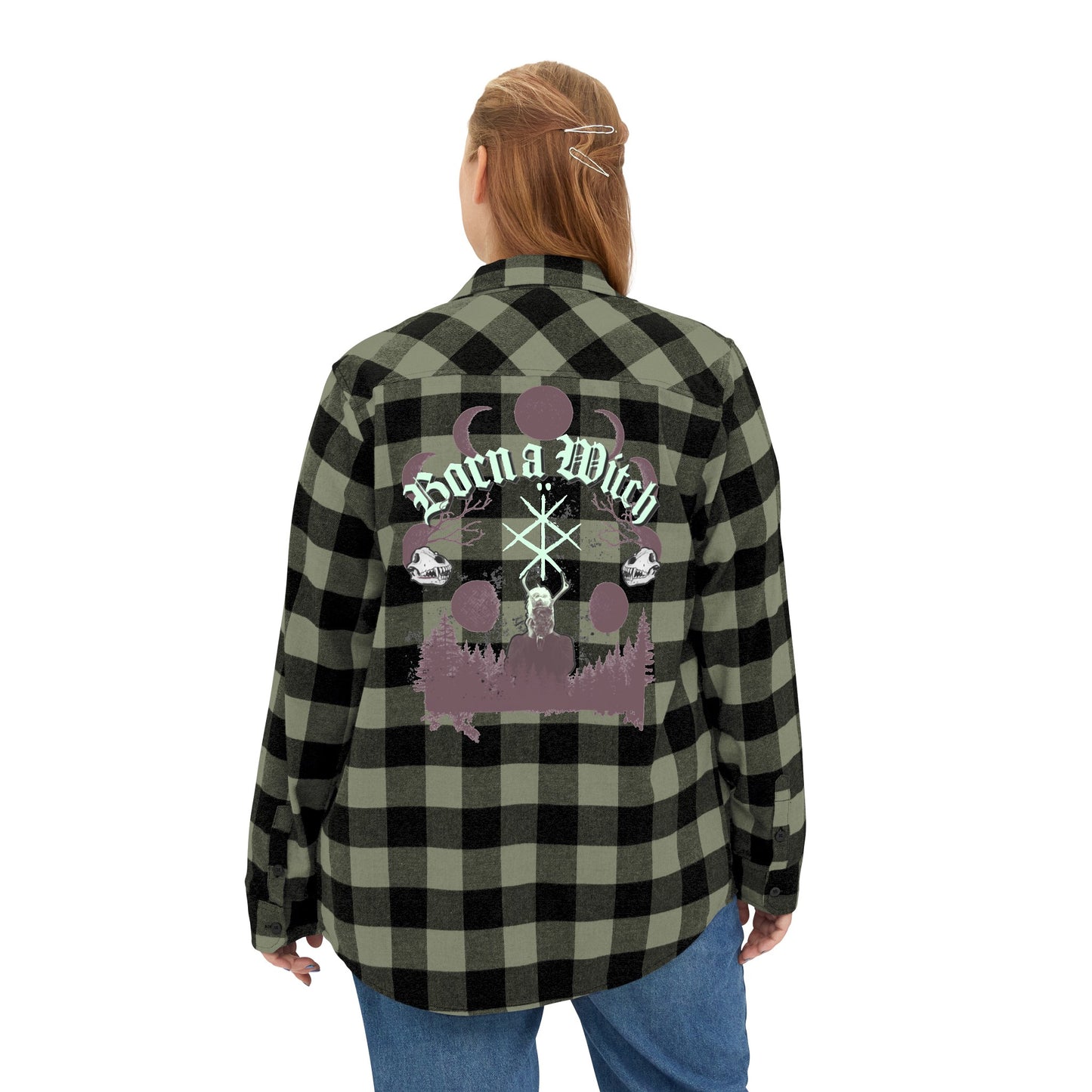 Born a witch Unisex Flannel Shirt