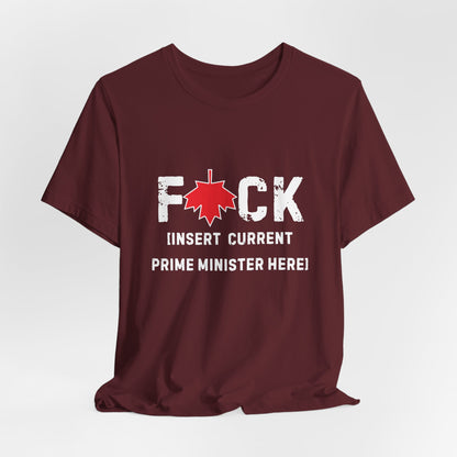 F*ck [Insert the current prime minister here]ᚾ THE OFFBEAT RUNARS CO. Unisex Jersey Short Sleeve Tee