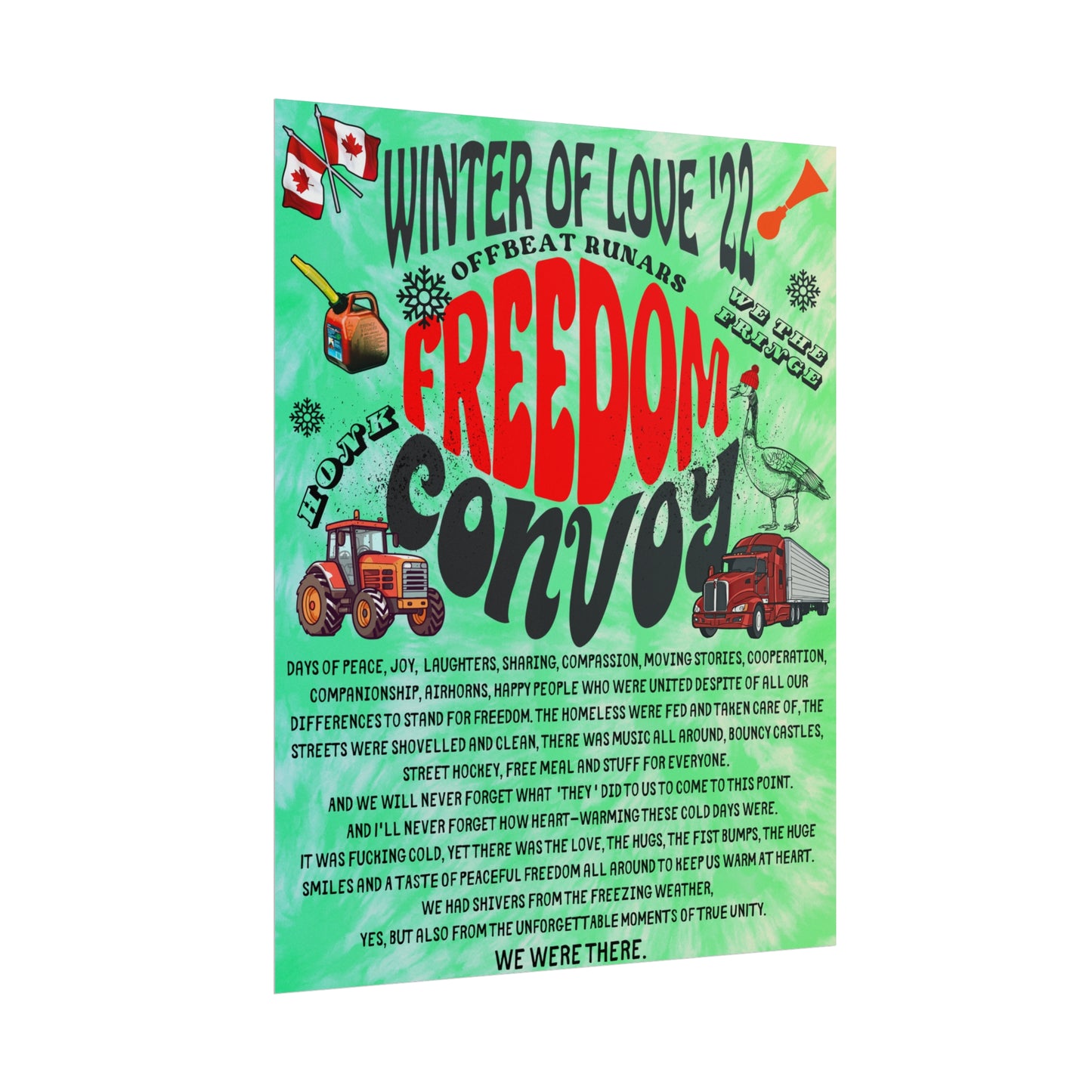 Winter Of Love '22 Freedom Convoy Retro Poster ᚾ THE OFFBEAT RUNARS CO.