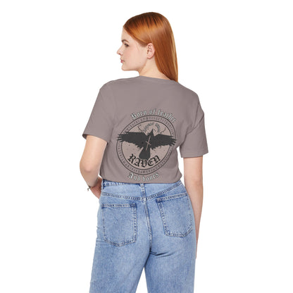 Born of Feather and Bones Raven ᚾ THE OFFBEAT RUNARS CO. Unisex Jersey Short Sleeve Tee