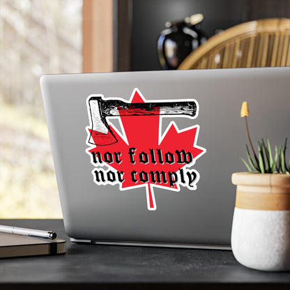 Nor follow nor comply Kiss-Cut Vinyl Decals ᚾ THE OFFBEAT RUNARS CO.