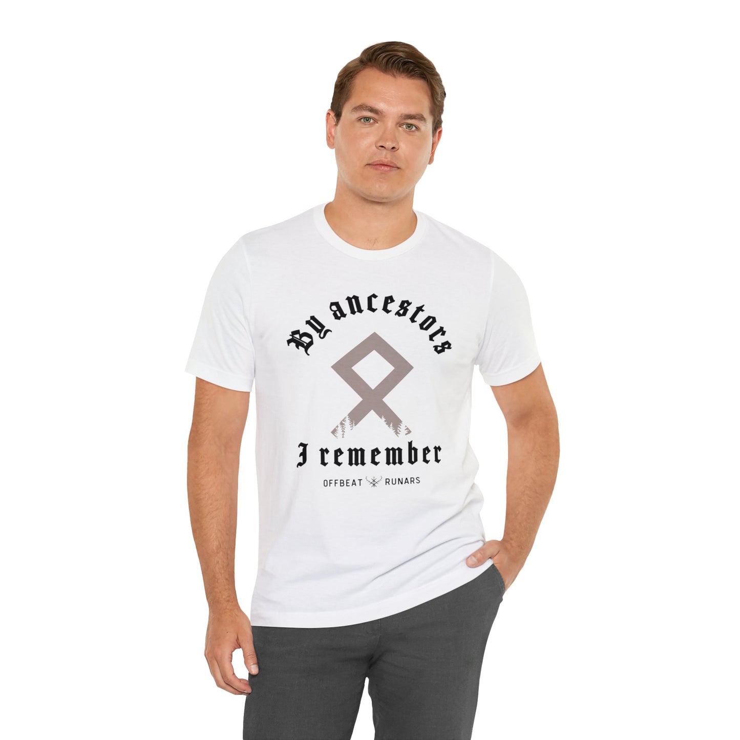 Par ancêtres, je me souviens de la rune Othala ᚾ THE OFFBEAT RUNARS CO. Unisex Jersey Short Sleeve Tee