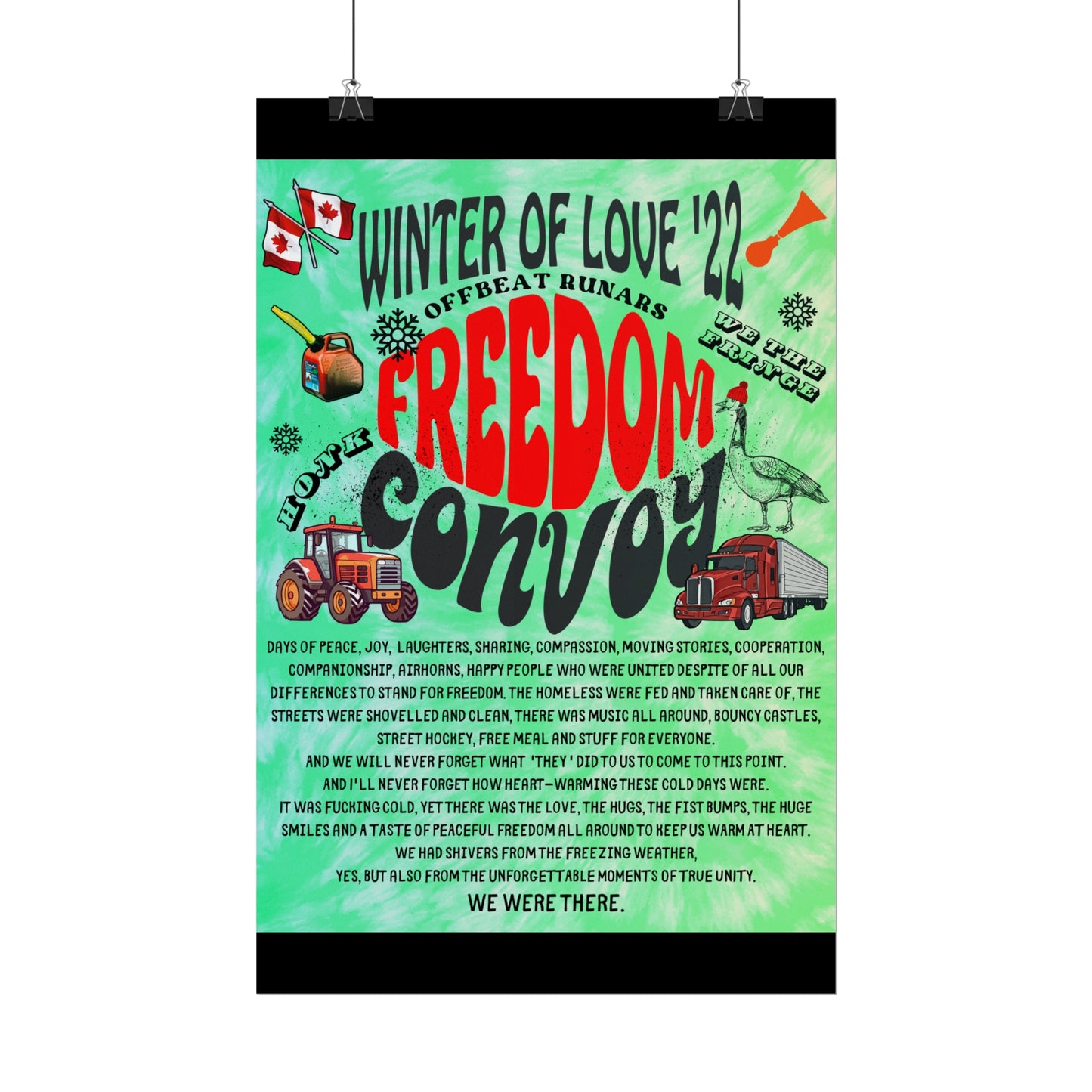 Winter Of Love '22 Freedom Convoy Retro Poster ᚾ THE OFFBEAT RUNARS CO.