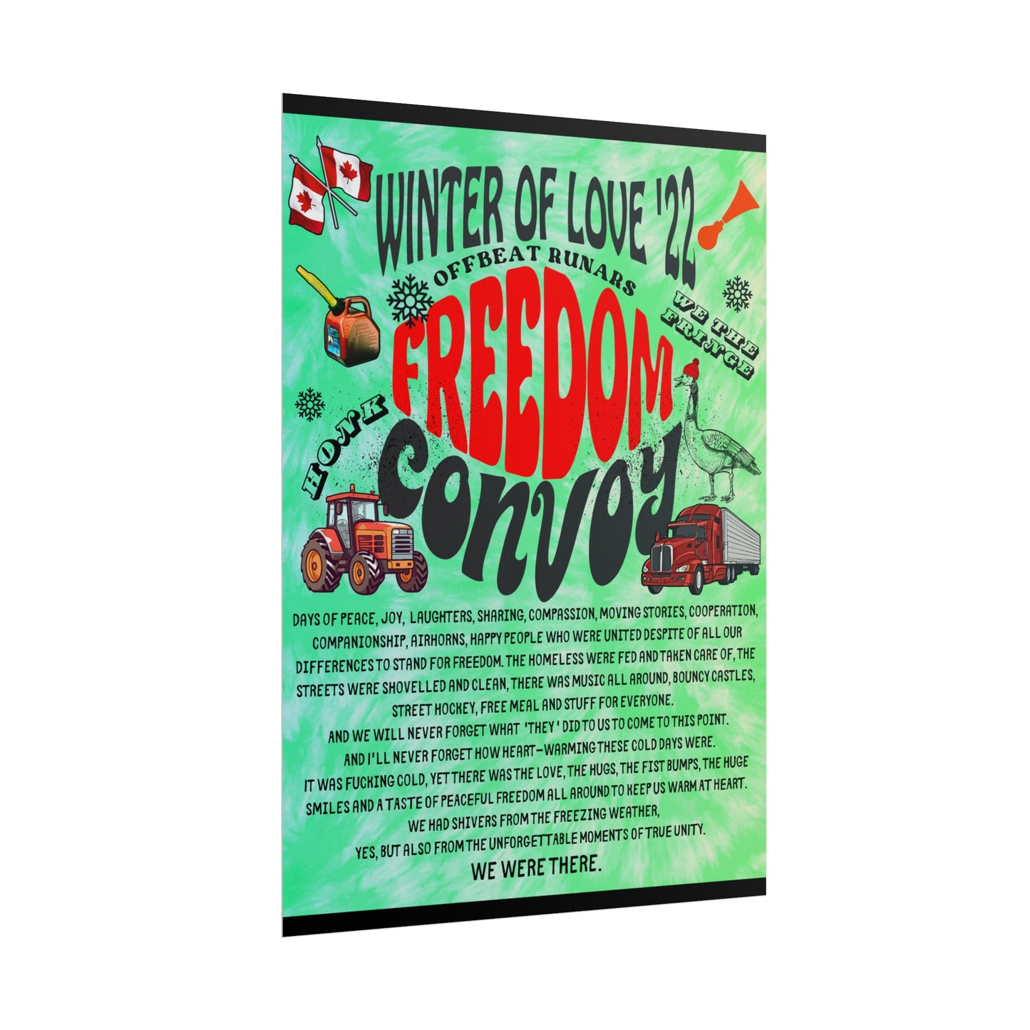 Winter Of Love '22 Freedom Convoy Retro Poster ᚾ THE OFFBEAT RUNARS CO.