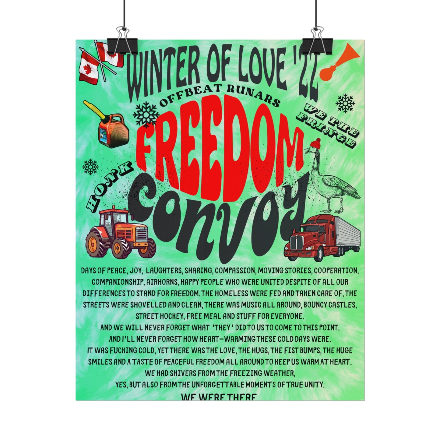 Winter Of Love '22 Freedom Convoy Retro Poster ᚾ THE OFFBEAT RUNARS CO.