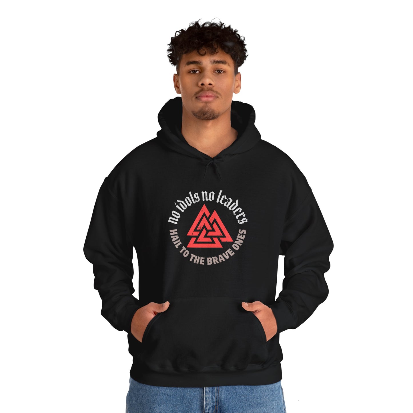 Salut aux courageux Valknut ᚾ THE OFFBEAT RUNARS CO. Sweat-shirt à capuche unisexe Heavy Blend™