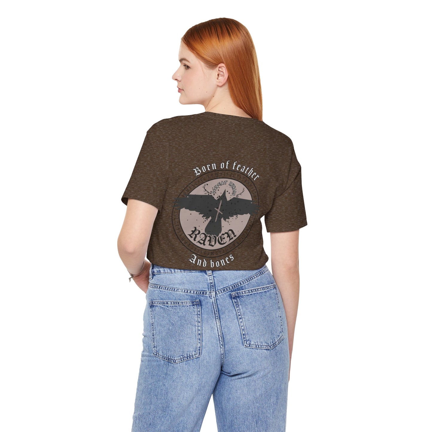 Born of Feather and Bones Raven ᚾ THE OFFBEAT RUNARS CO. Unisex Jersey Short Sleeve Tee