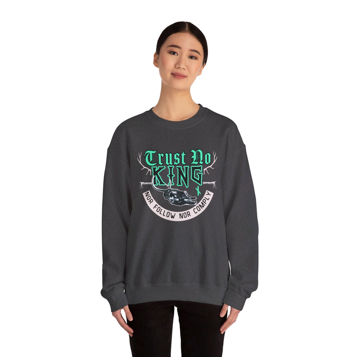 Trust No King Original ᚾ THE OFFBEAT RUNARS CO. Unisex Heavy Blend™ Crewneck Sweatshirt