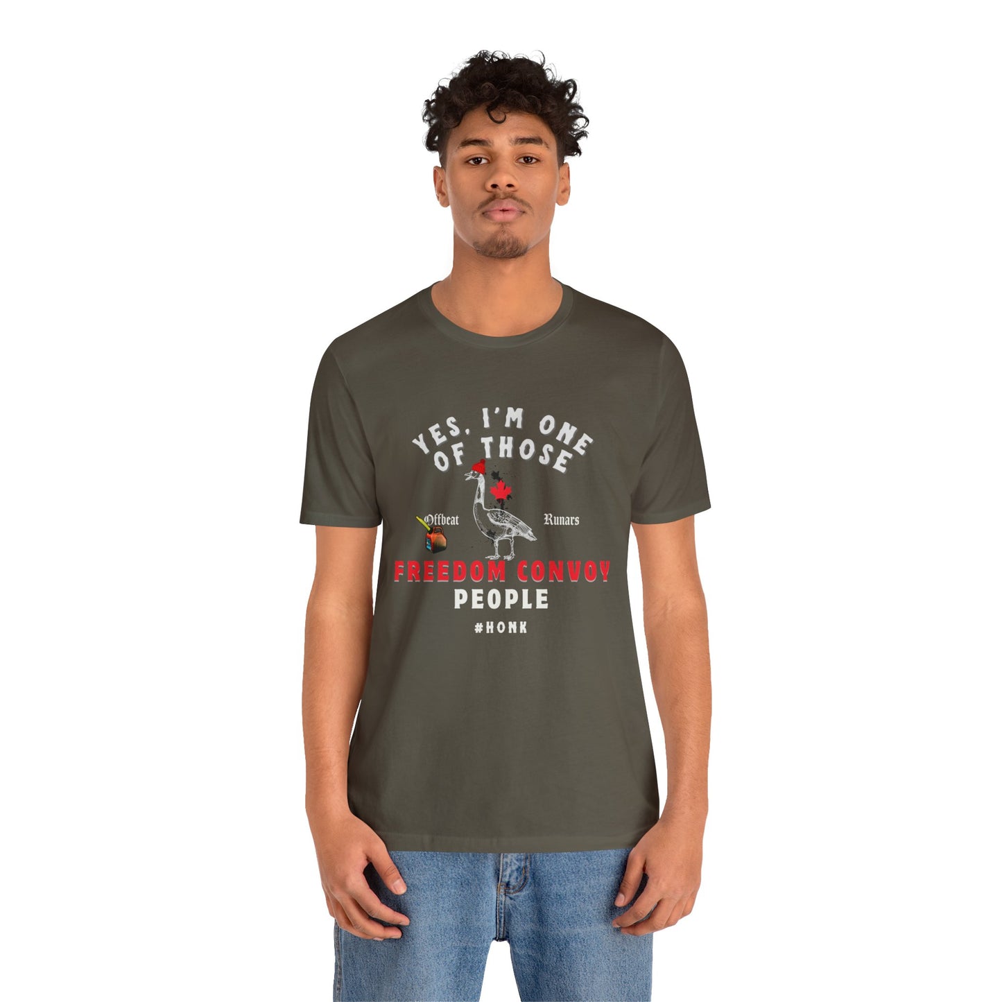 I'm one of those freedom convoy people ᚾ THE OFFBEAT RUNARS CO. Unisex Jersey Short Sleeve Tee