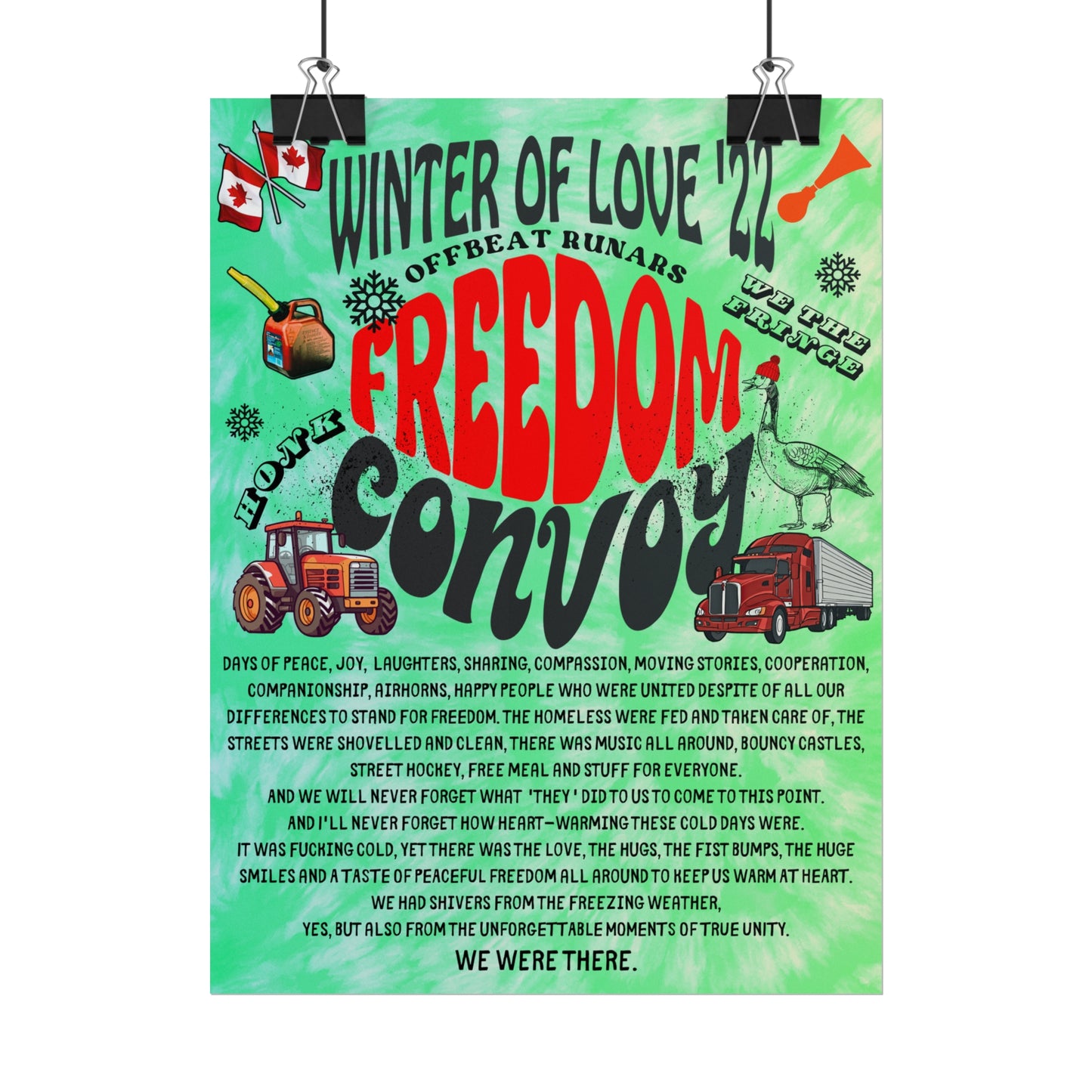 Winter Of Love '22 Freedom Convoy Retro Poster ᚾ THE OFFBEAT RUNARS CO.