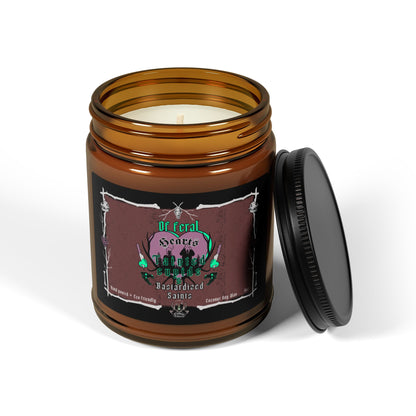 Of Feral Hearts x Tainted Cupids & Bastardized Saints Scented Soy Candle - Amber Jar, 4-9oz