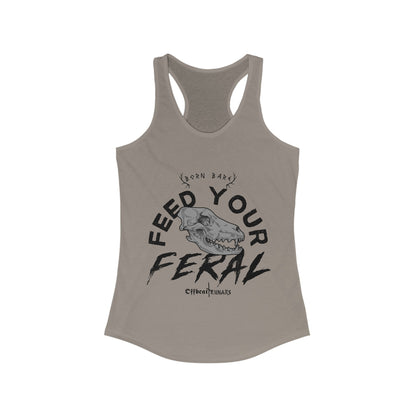 Feed your feral Women's Ideal Racerback Tank