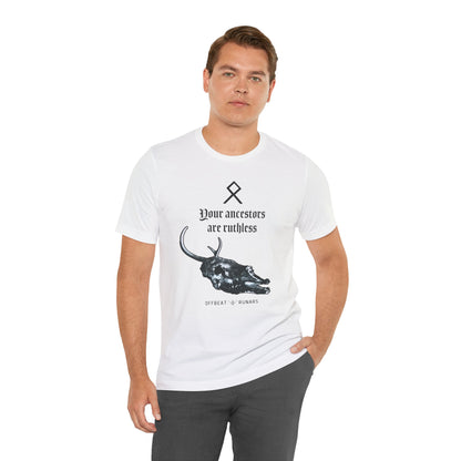 Vos ancêtres sont impitoyables ᚾ THE OFFBEAT RUNARS CO. Unisex Jersey Short Sleeve Tee