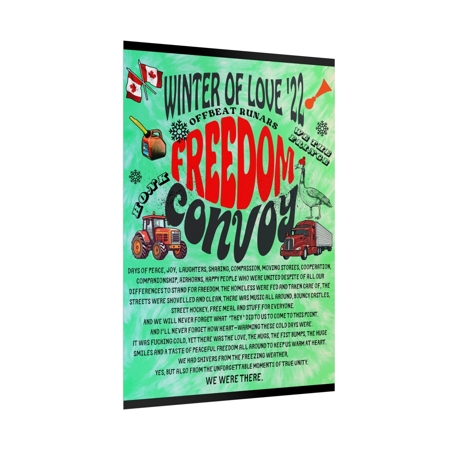 Winter Of Love '22 Freedom Convoy Retro Poster ᚾ THE OFFBEAT RUNARS CO.