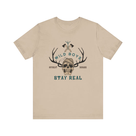 Wild boys stay real ᚾ THE OFFBEAT RUNARS CO. Unisex Jersey Short Sleeve Tee