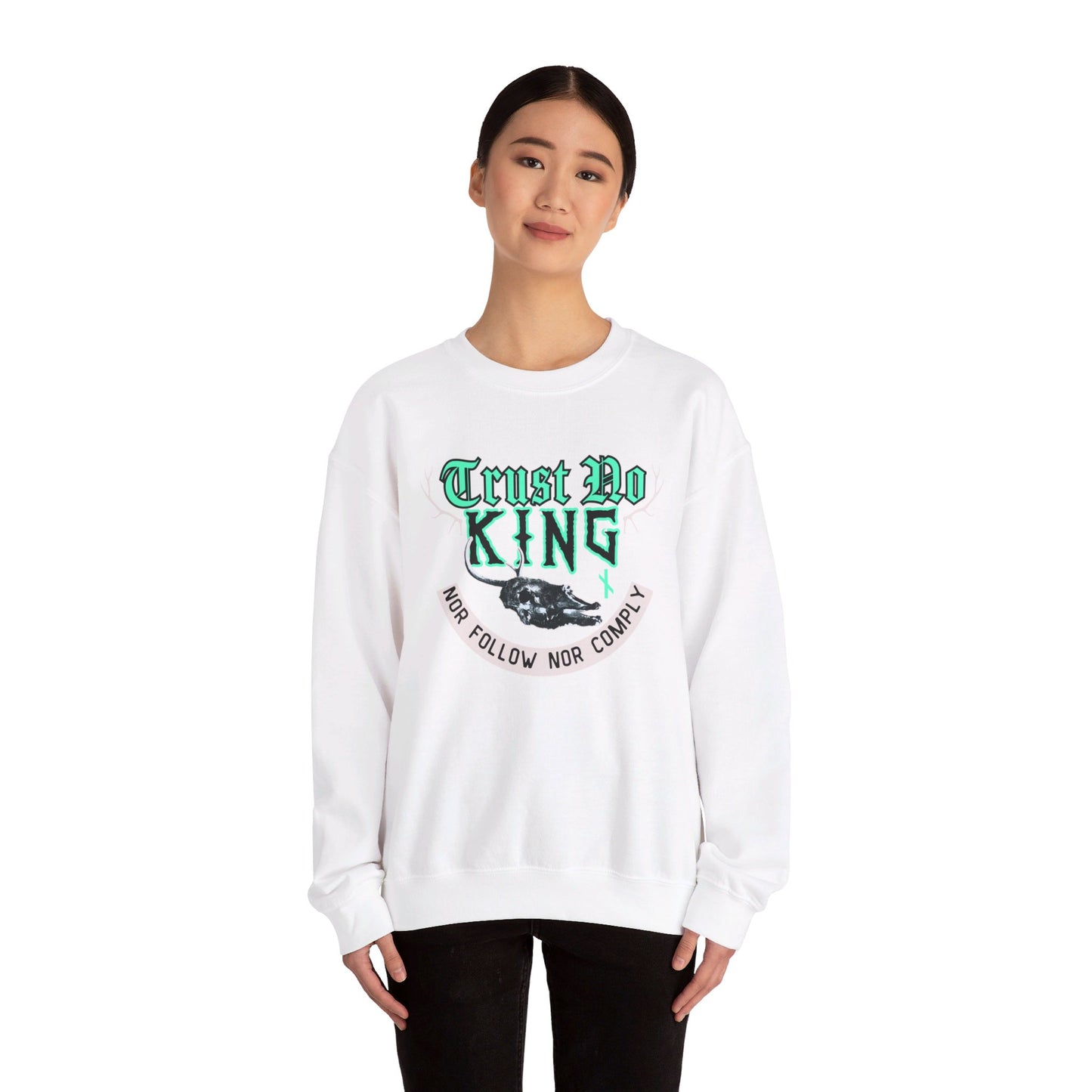 Trust No King Original ᚾ THE OFFBEAT RUNARS CO. Unisex Heavy Blend™ Crewneck Sweatshirt