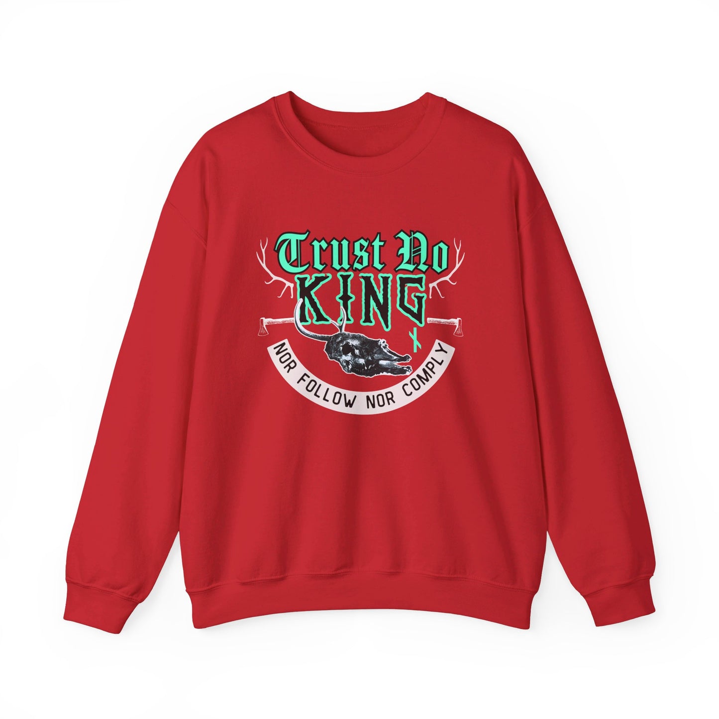 Trust No King Original ᚾ THE OFFBEAT RUNARS CO. Unisex Heavy Blend™ Crewneck Sweatshirt