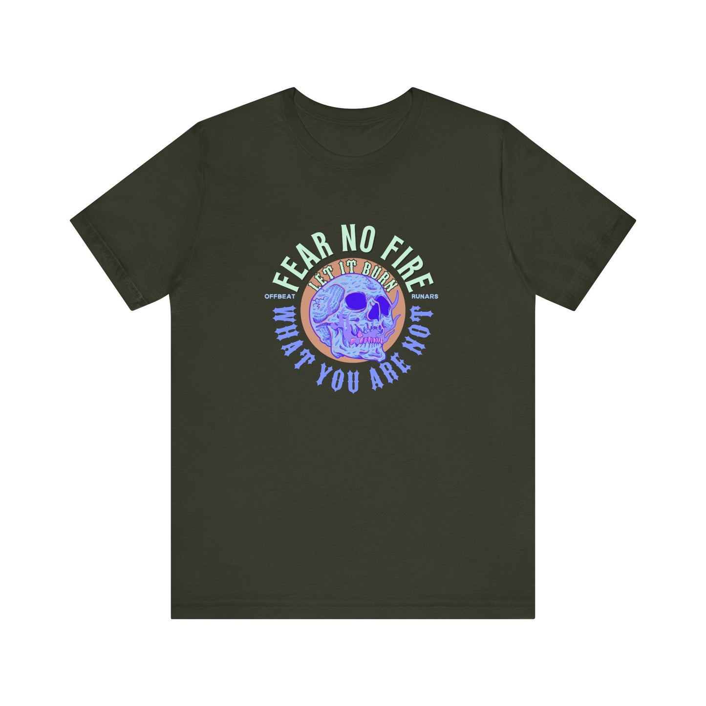 Fear no fire ᚾ THE OFFBEAT RUNARS CO. Unisex Jersey Short Sleeve Tee