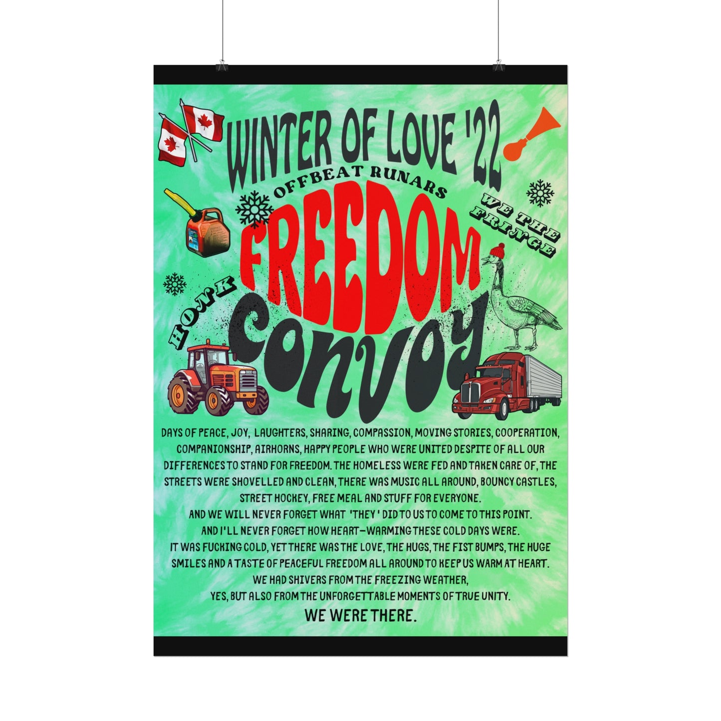 Winter Of Love '22 Freedom Convoy Retro Poster ᚾ THE OFFBEAT RUNARS CO.