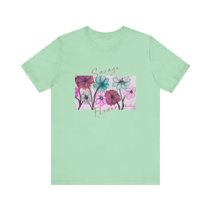 Savage Flower Original ᚾ THE OFFBEAT RUNARS CO. Unisex Jersey Short Sleeve Tee