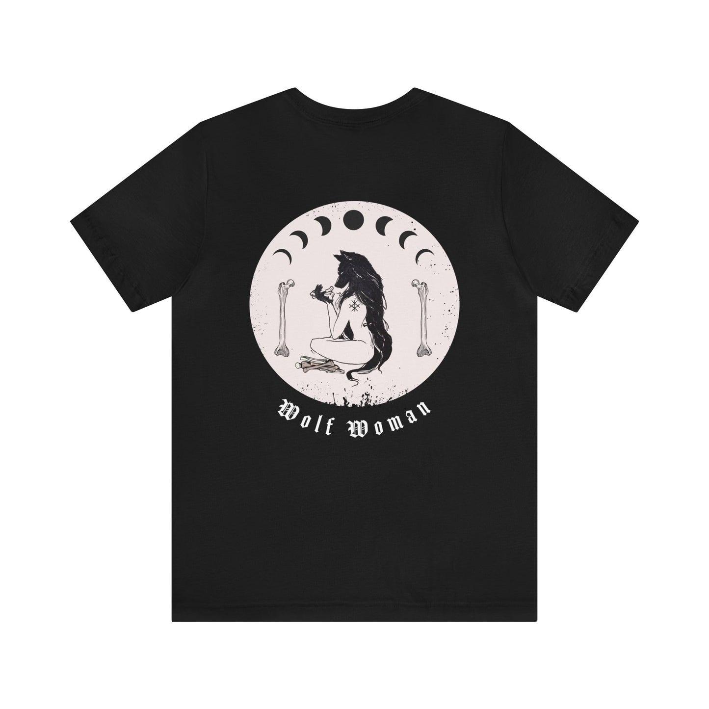 Wolf Woman Back Pale Shades ᚾ Bruja salvaje poco convencional ᚾ THE OFFBEAT RUNARS CO. ᚾ Camiseta de manga corta Unisex Jersey