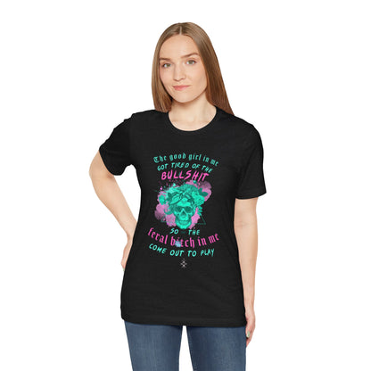 The good girl in me ᚾ THE OFFBEAT RUNARS CO. Unisex Jersey Short Sleeve Tee