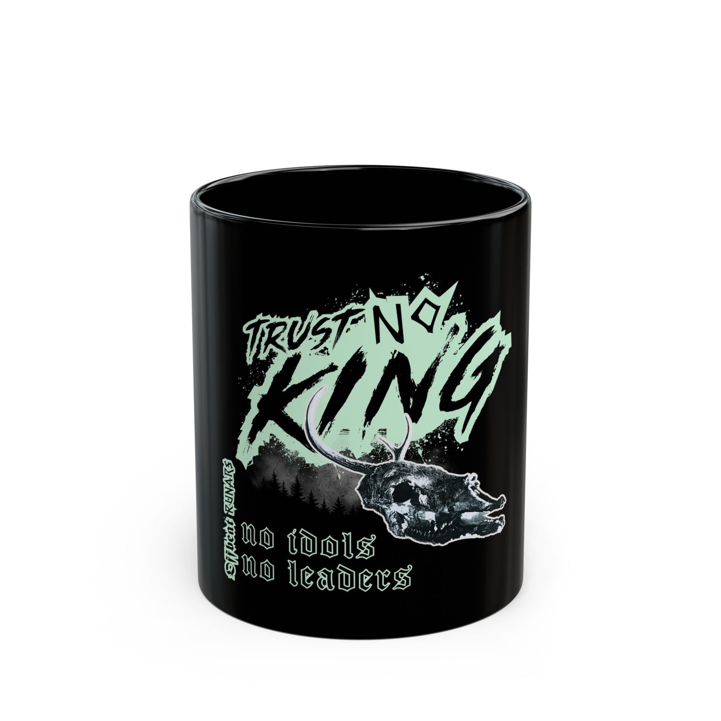 Trust No King Black Mug 11 oz ᚾ THE OFFBEAT RUNARS Co.