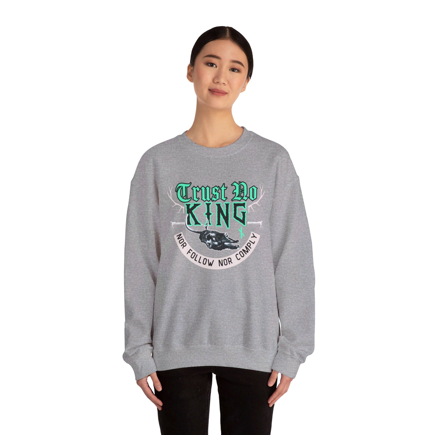 Trust No King Original ᚾ THE OFFBEAT RUNARS CO. Unisex Heavy Blend™ Crewneck Sweatshirt