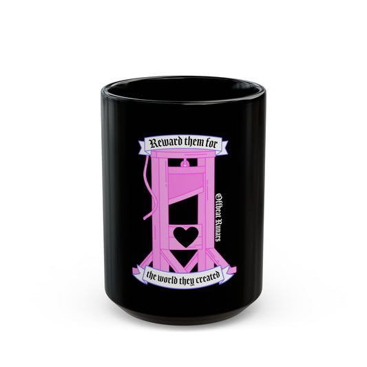 Pink guillotine Black Mug 11 oz ᚾ THE OFFBEAT RUNARS Co.