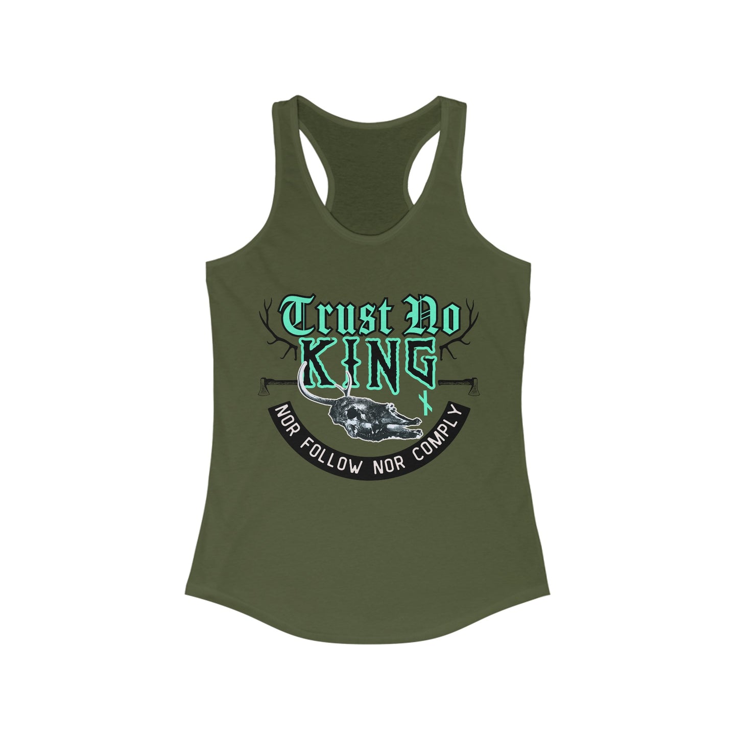 Trust No King Original Racerback Tank Women ᚾ THE OFFBEAT RUNARS CO. ᚾ