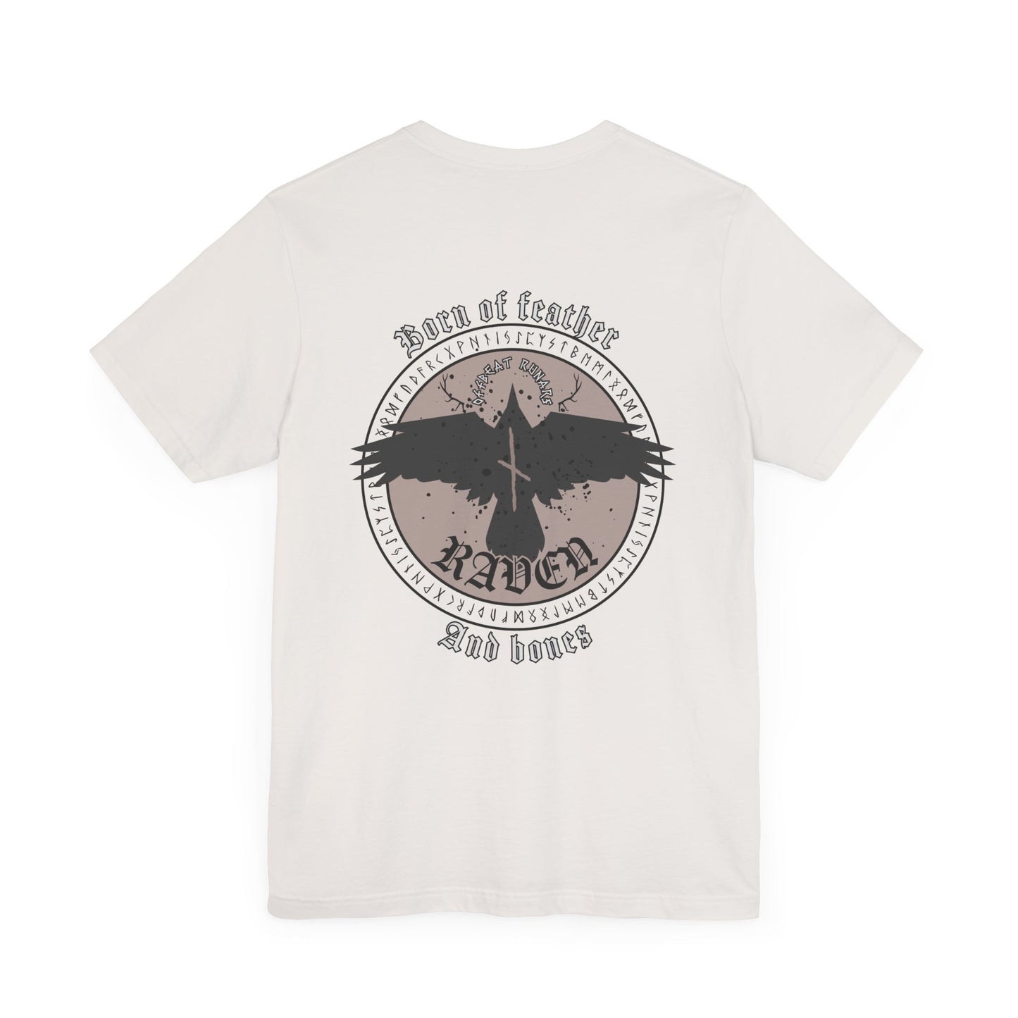 Born of Feather and Bones Raven ᚾ THE OFFBEAT RUNARS CO. Unisex Jersey Short Sleeve Tee