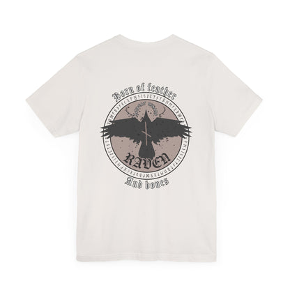 Born of Feather and Bones Raven ᚾ THE OFFBEAT RUNARS CO. Unisex Jersey Short Sleeve Tee