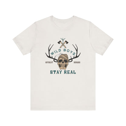 Wild boys stay real ᚾ THE OFFBEAT RUNARS CO. Unisex Jersey Short Sleeve Tee