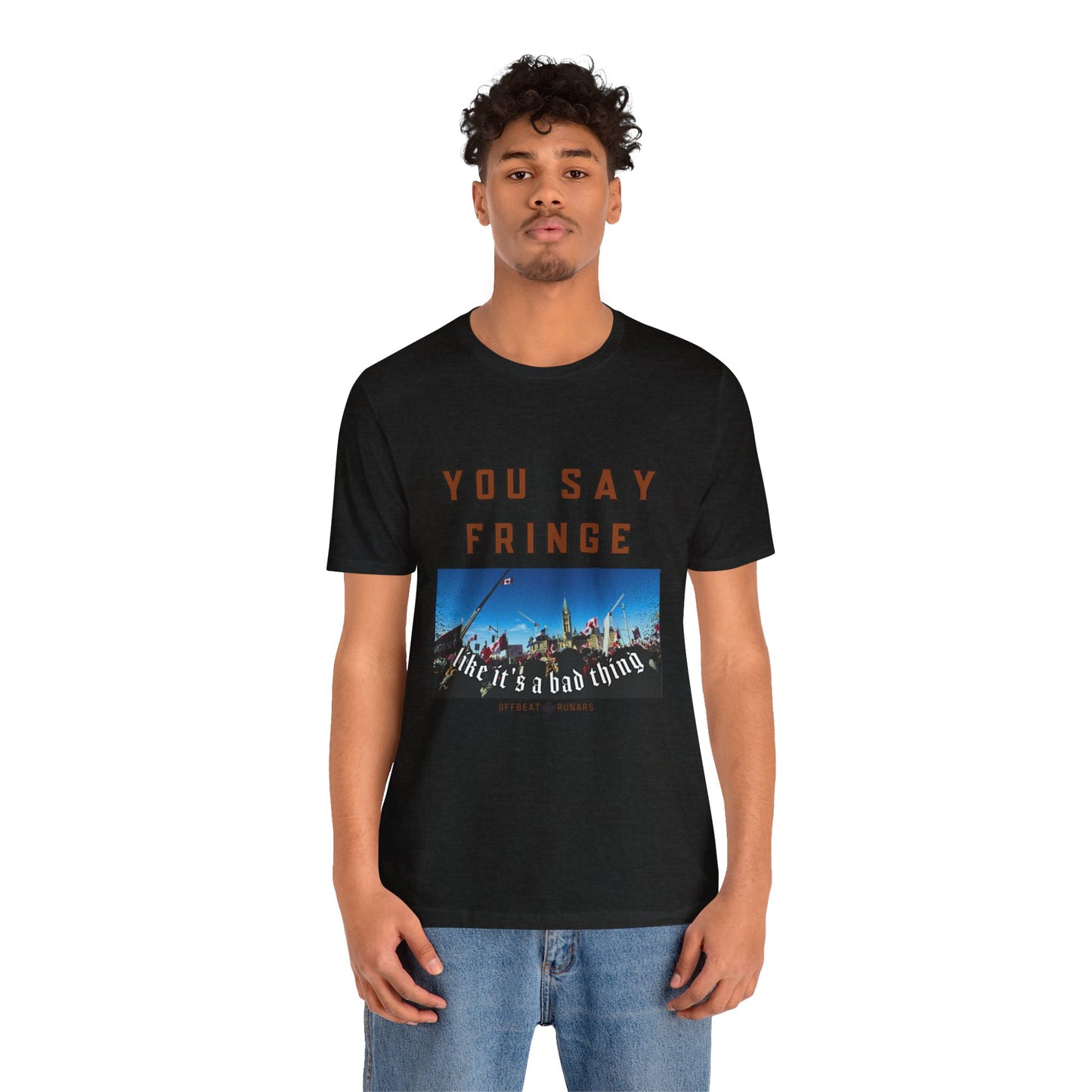 You say fringe ᚾ THE OFFBEAT RUNARS CO. Unisex Jersey Short Sleeve Tee