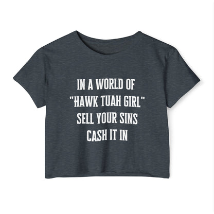 Hawk Tuah Girl Women's Festival Crop Top