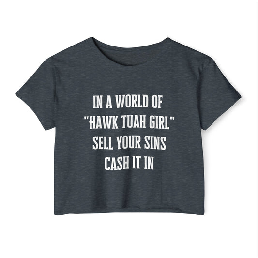 Hawk Tuah Girl Women's Festival Crop Top