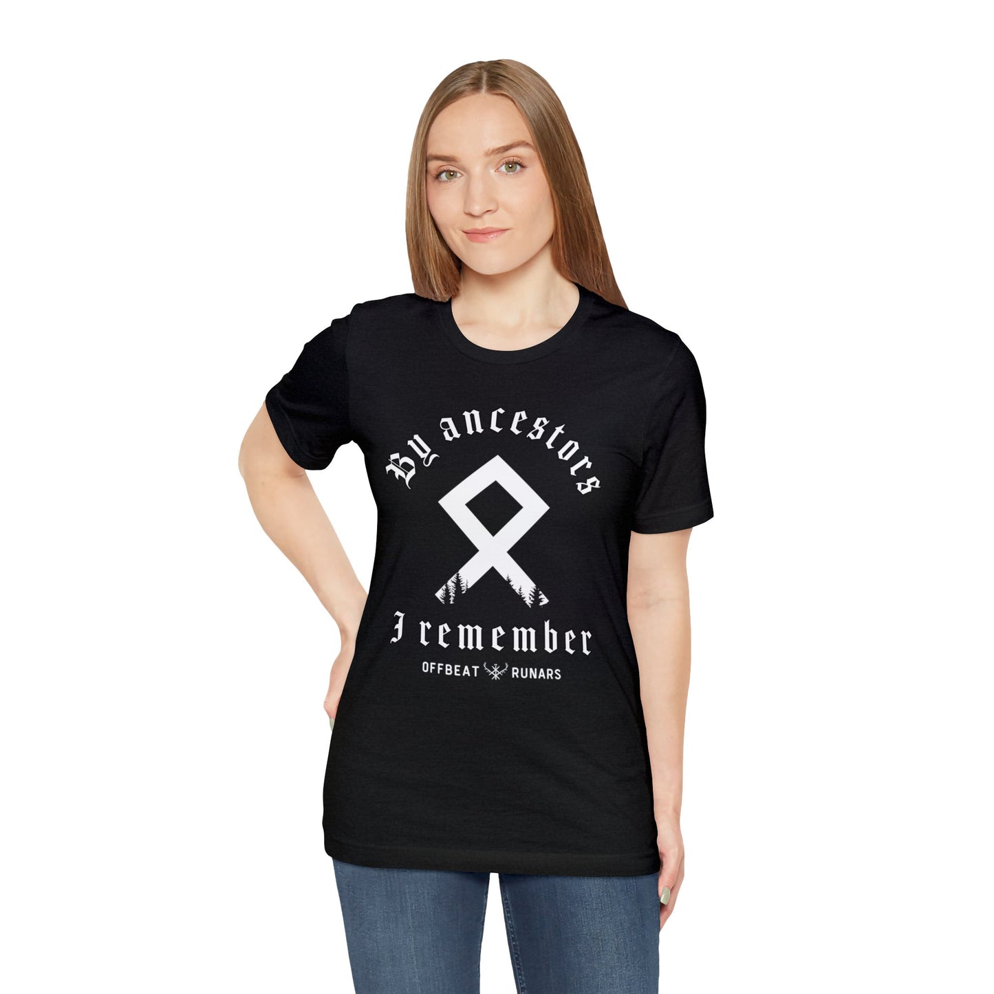 Par ancêtres, je me souviens de la rune Othala ᚾ THE OFFBEAT RUNARS CO. Unisex Jersey Short Sleeve Tee