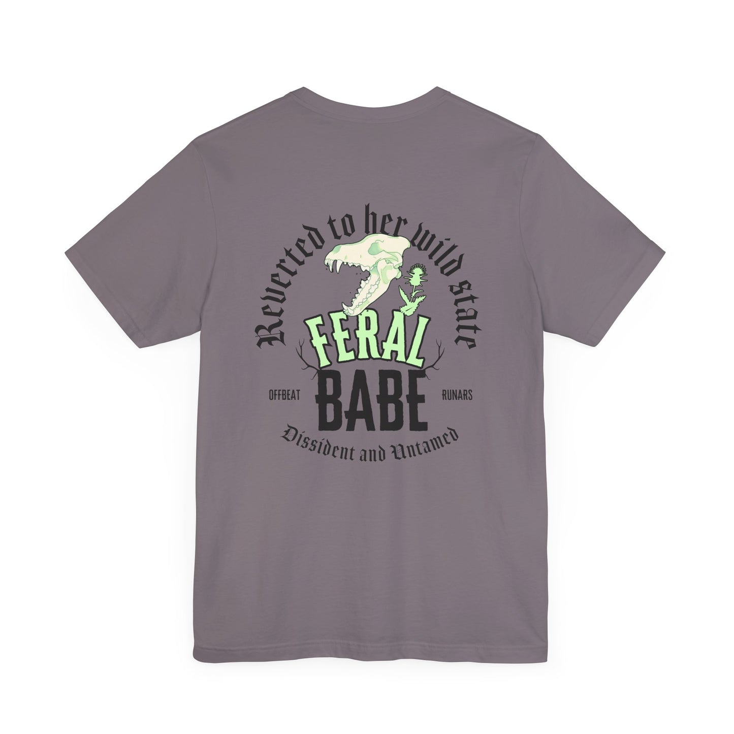 Feral babe ᚾ THE OFFBEAT RUNARS CO. Unisex Jersey Short Sleeve Tee