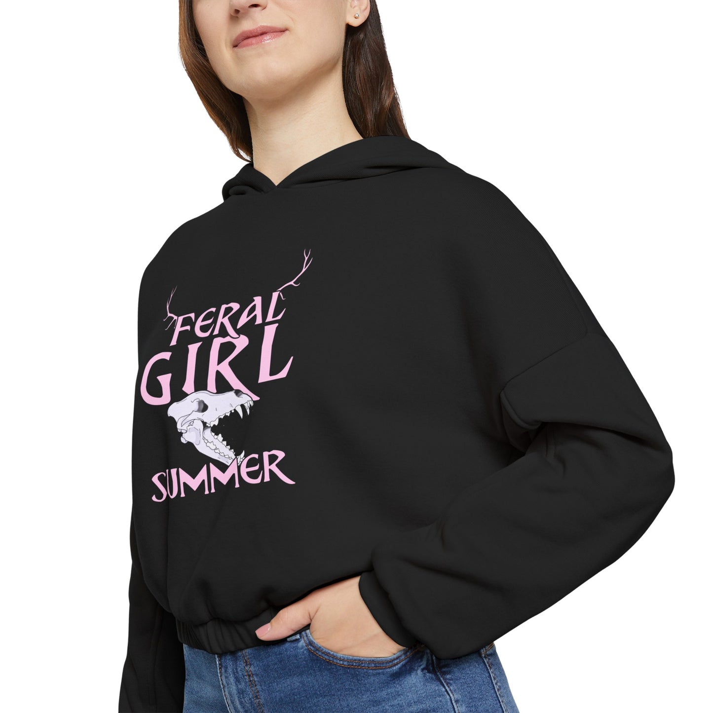 Feral Girl Summer Women's Cinched Bottom Hoodie