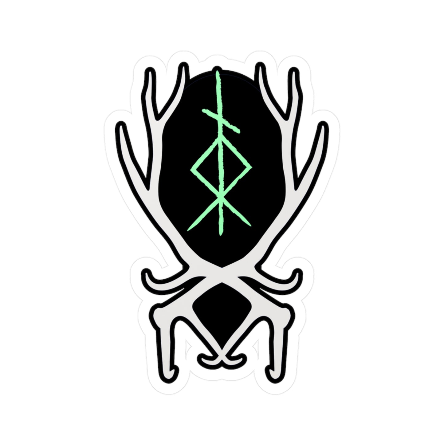 The Offbeat Runars Sigil w Antlers Kiss-Cut Vinyl Decals ᚾ THE OFFBEAT RUNARS CO.