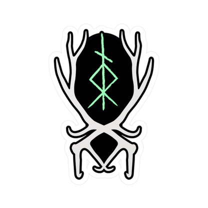 The Offbeat Runars Sigil w Antlers Kiss-Cut Vinyl Decals ᚾ THE OFFBEAT RUNARS CO.