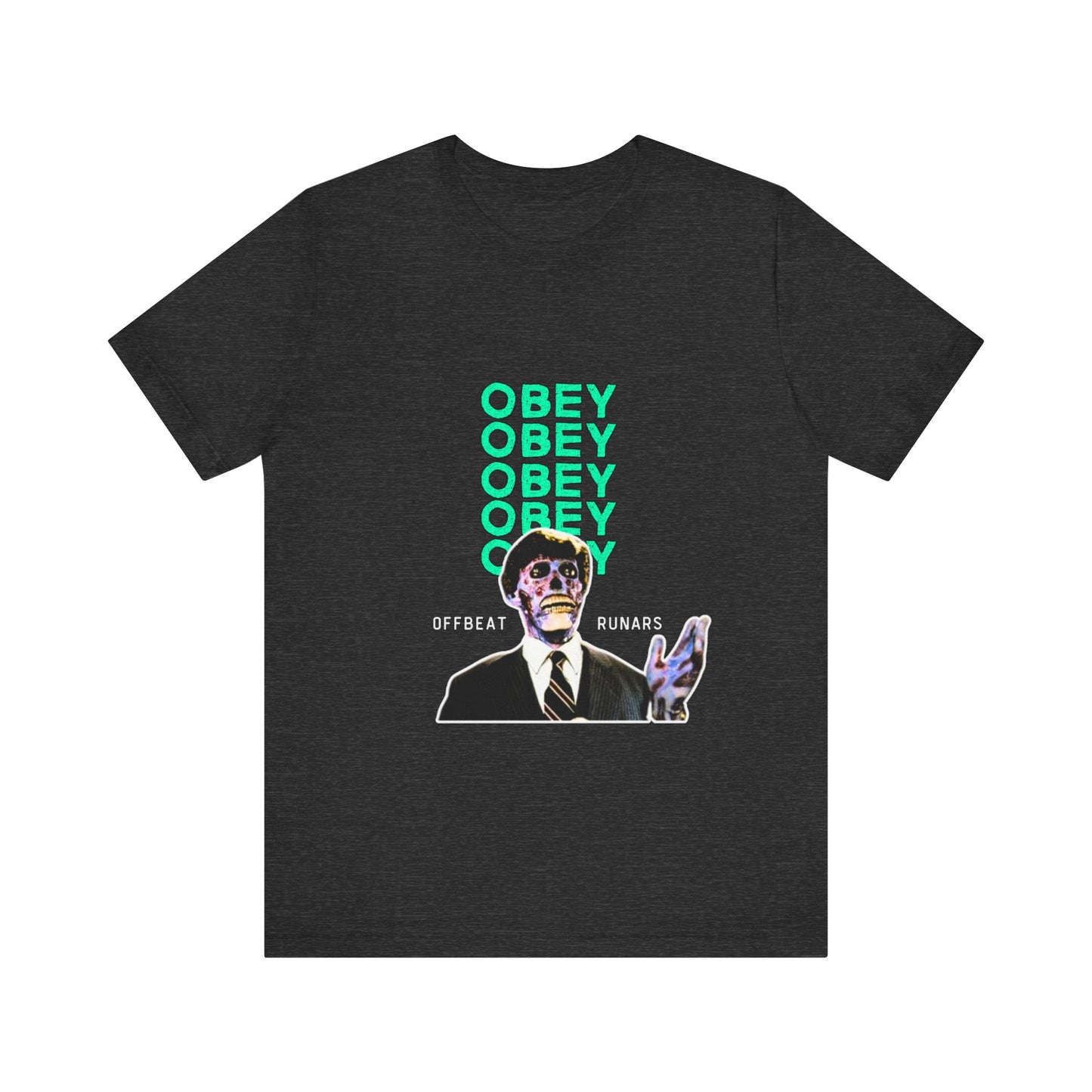 They live Obey ᚾ THE OFFBEAT RUNARS CO. Unisex Jersey Short Sleeve Tee