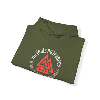 Hail to the brave ones Valknut ᚾ THE OFFBEAT RUNARS CO. Unisex Heavy Blend™ Hooded Sweatshirt