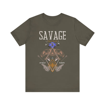 Savage Born Feral ᚾ THE OFFBEAT RUNARS CO. Unisex Jersey Short Sleeve Tee