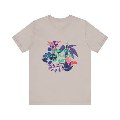 Sure I do love plants n' sh*t ᚾ THE OFFBEAT RUNARS CO. Unisex Jersey Short Sleeve Tee