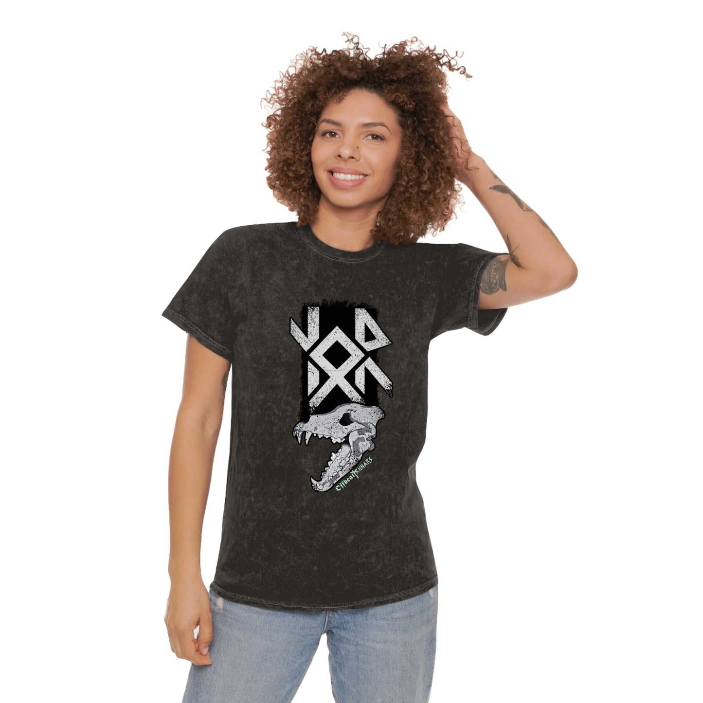 Nauthiz Othala Raido Runes Unisex Mineral Wash T-Shirt